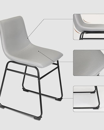 18" Dining Chairs, Dining Chair with Back, Bar Chair for Kitchen, Living Room, Light Grey, Set of 2 - LeafyLoom