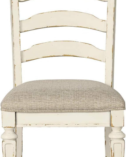 Signature Design by Ashley Realyn Dining Room Upholstered Chair 2 Count, Antique White - LeafyLoom