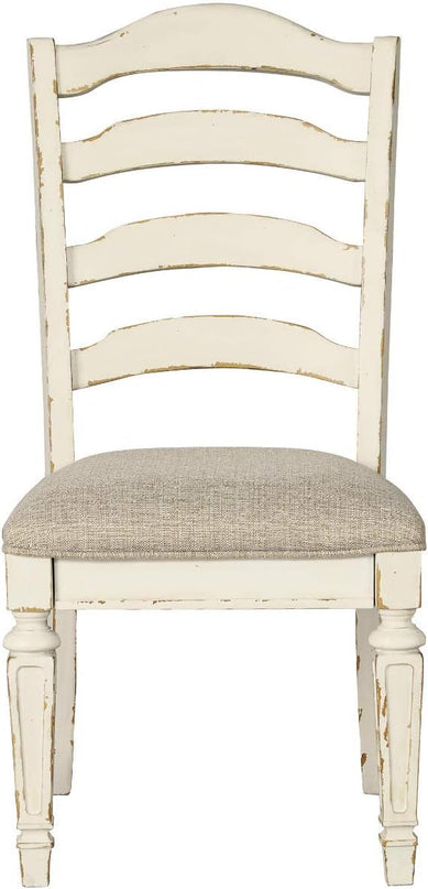 Signature Design by Ashley Realyn Dining Room Upholstered Chair 2 Count, Antique White - LeafyLoom