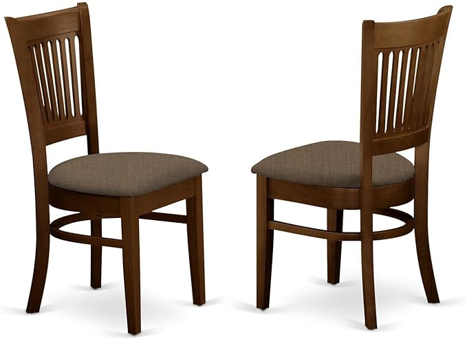 East West Furniture Dublin 5 Piece Set includes a Round Dining Room Table with Dropleaf and 4 Linen Fabric Upholstered Chairs, 42x42 Inch, DLVA5-ESP-C - LeafyLoom