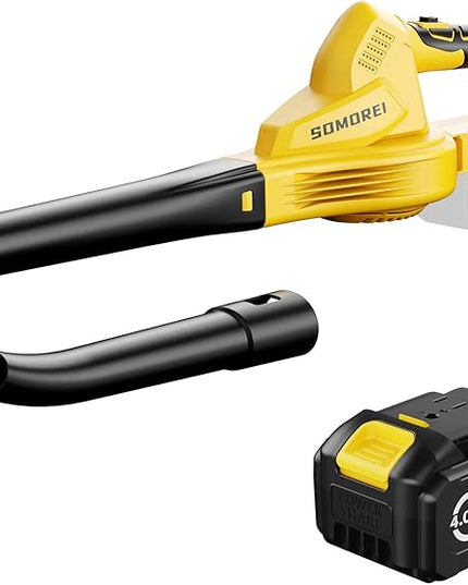 Cordless Leaf Blower Battery Powered: 20V Electric Leaf Blower with Charger and 4.0Ah Battery - Lightweight Small Blower Battery Operated for Driveway | Patio | Garage - LeafyLoom