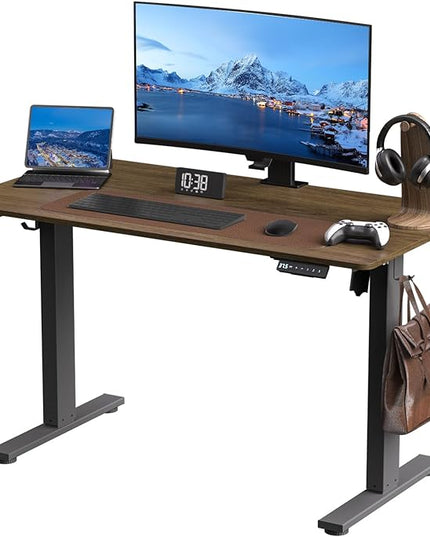 Electric Standing Desk Height Adjustable - 40 x 24 Inches Sit Stand up Desk & Memory Preset Ergonomic Rising Desks for Work, Home Office Workstation Gaming Rising Desk Study Table - LeafyLoom