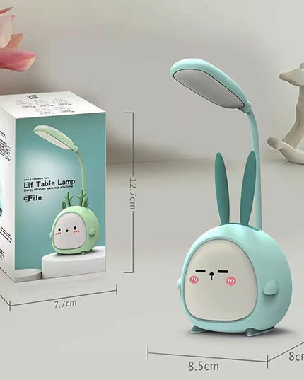 Mini Bunny Night Light, Portable LED Table Light, Cute Rabbit Foldable USB Rechargeable Reading Light Bedroom Children's Bedside Study (Blue Rabbit) - LeafyLoom