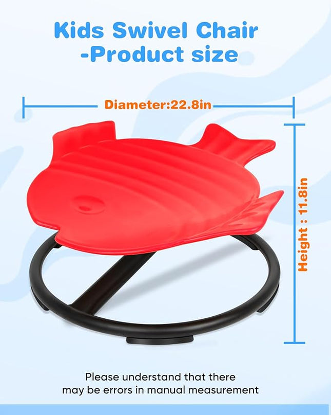 Autism Kids Swivel Chair, Spinning Chair, Sit and Spin Spinning Stool for Child Aged 3+, Red Sensory Toys Wobble Chair Training Child's Body Coordination Ability Relieve Motion Sickness Symptoms - LeafyLoom