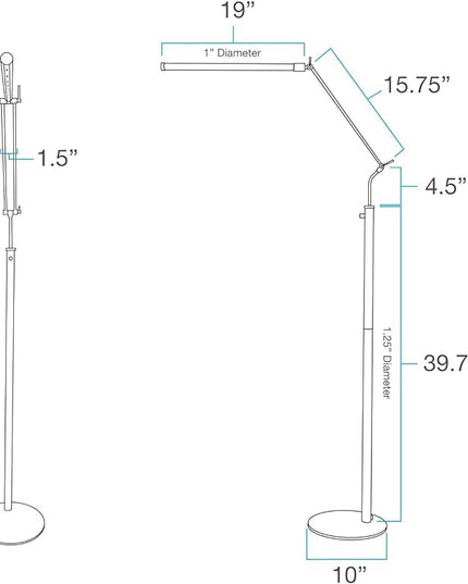 Cocoweb High Powered, dimmable, LED Floor Lamp - FLED-GPS (Black Brass) - LeafyLoom