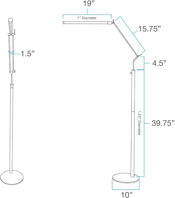 Cocoweb High Powered, dimmable, LED Floor Lamp - FLED-GPS (Black Brass) - LeafyLoom
