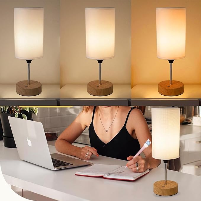 Cordless Lamps Table Lamp Small Light Bedroom Office Desk Battery Operated Rechargeable Dimmable Touch 5000mah Led Portable Outdoor Memory Night Patio Dining Wireless Restaurants Home (White) - LeafyLoom