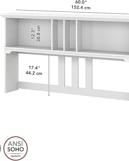 Salinas Casual Hutch for L-Shaped Desk, Pure White - LeafyLoom