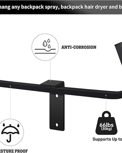 Backpack Sprayer Wall Mount Rack Hanger Backpack Leaf Blower Rack Holder Garden Tool Garage Organizer and Storage，Hunting Pack Storage Tactical Gear Stand (2 PCS) - LeafyLoom