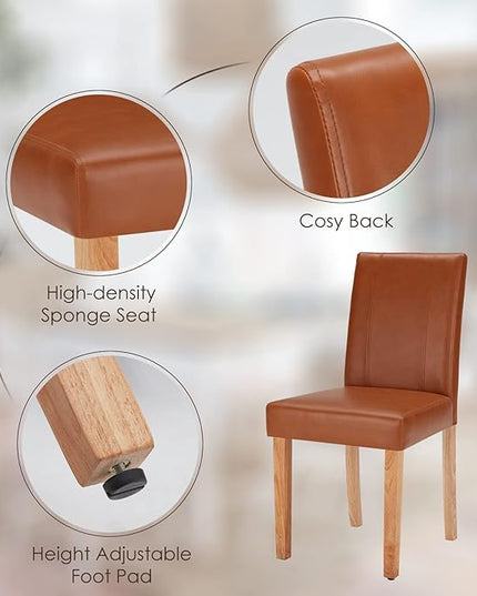 Dining Chairs, Kitchen Chairs Set of 2 with Solid Wood Legs, Armless Upholstered Indoor Kitchen Dining Room Chairs for Dining Room, Kitchen Chairs Parson Chairs - LeafyLoom