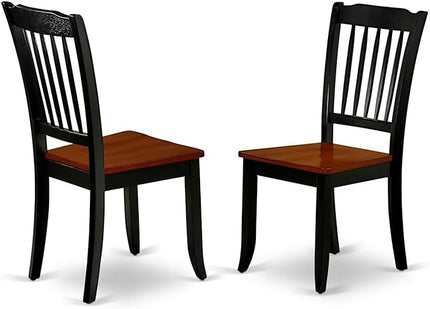East West Furniture ANDA5-BCH-W Antique 5 Piece Room Set Includes a Round Wooden Table with Pedestal and 4 Kitchen Dining Chairs, 36x36 Inch - LeafyLoom