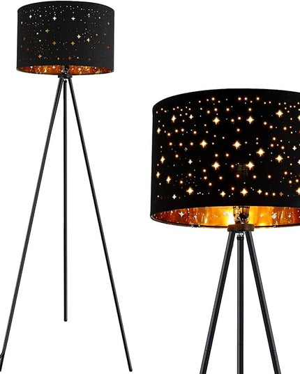 BoostArea Floor Lamp, Tripod Floor Lamp, 8W LED Bulb, Decorative Lamp Shade, Mid Century Standing Lamp for Living Room, Bedroom, Study Room and Office - LeafyLoom