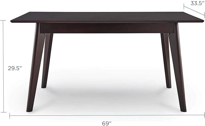Modway Oracle 69" Rectangle Dining Table, Cappuccino - LeafyLoom
