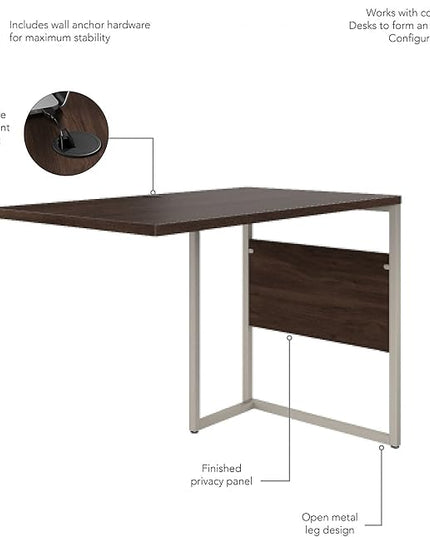 Bush Business Furniture Hybrid Desk Return/Bridge, 42W x 24D, Black Walnut - LeafyLoom