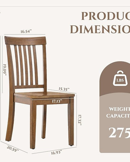 COLAMY Wooden Dining Chairs Set of 4, Spindle High Back Windsor Kitchen Side Chair, Farmhouse Dining Chairs for Kitchen and Dining Room, Light Brown - LeafyLoom