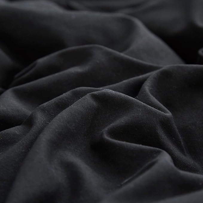 Black Ruffled Comforter Set Full Size Bedding Set Women Black Ruffles Blanket Men Black Ruffled Comforter Farmhouse Ruffle Fringe Design Girls 3 PCs Solid Black Ruffled Bedding Set - LeafyLoom