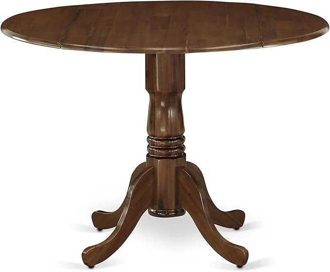 East West Furniture DLGA5-AWA-03 Dublin 5 Piece Set Consist of a Round Dining Room Table with Dropleaf and 4 Parson Kitchen Chairs, 42x42 Inch - LeafyLoom