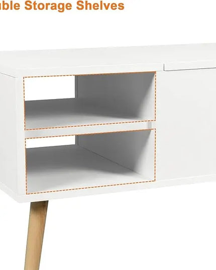 Coffee Table Lift Top - White Coffee Table with Lifting Top and Hide Compartment Storage - Lift Coffee Table Rectangle - Wood Coffee Tables for Living Room - LeafyLoom