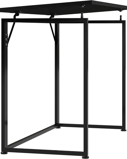 Techni Mobili Space Saving Folding Desk, Black - LeafyLoom