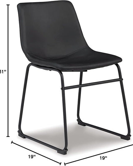 Signature Design by Ashley Centiar Mid Century Dining Room Bucket Chair, 2 Count, Black - LeafyLoom