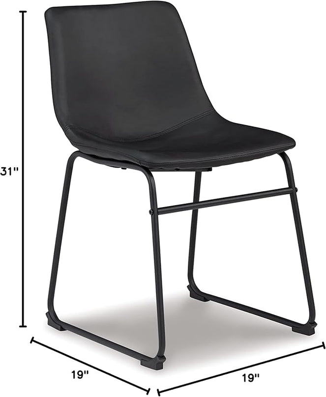 Signature Design by Ashley Centiar Mid Century Dining Room Bucket Chair, 2 Count, Black - LeafyLoom