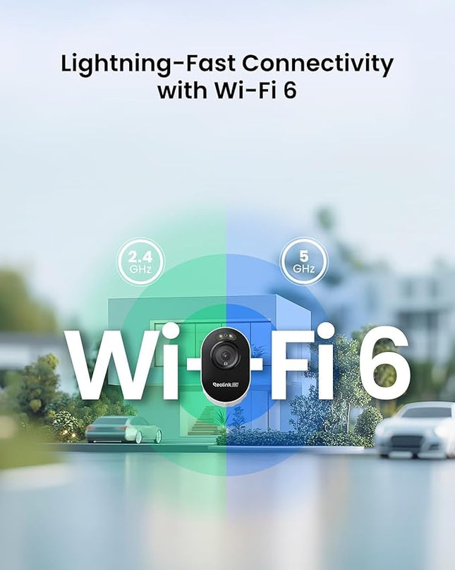 REOLINK 4K Outdoor Security Camera, 2.4/5GHz Wi-Fi 6, AI Detection, Spotlight Color Night Vision, 24/7 Recording, No Monthly Fees, Corded Wireless WiFi Security Camera, Weatherproof, Lumus Pro REOLINK