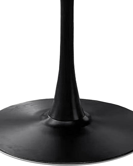 NicBex Dining Table Contemporary Kitchen Table Farmhouse Rustic 42.12" Modern Round Dining Table with Round MDF Table Top, Metal Base Dining Table, End Table Leisure Coffee Table, Black - LeafyLoom