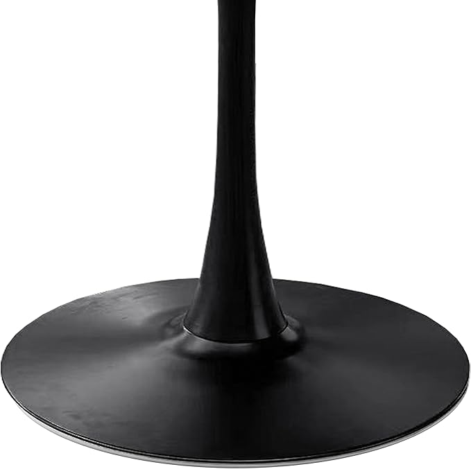 NicBex Dining Table Contemporary Kitchen Table Farmhouse Rustic 42.12" Modern Round Dining Table with Round MDF Table Top, Metal Base Dining Table, End Table Leisure Coffee Table, Black - LeafyLoom