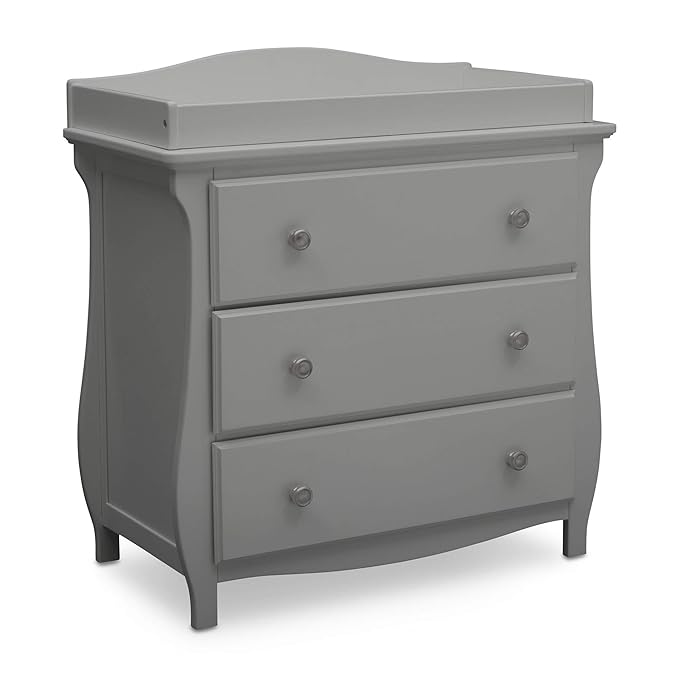 Delta Children Lancaster 4-in-1 Convertible Baby Crib & 3 Drawer Dresser with Changing Top, Grey - LeafyLoom