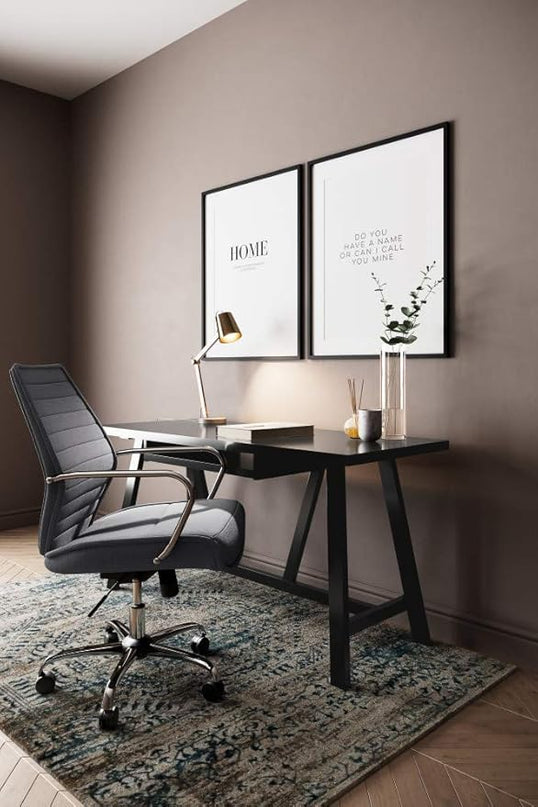 SIMPLIHOME Dylan SOLID WOOD Modern Industrial 60 inch Wide Home Office Desk, Writing Table, Workstation, Study Table Furniture in Black - LeafyLoom