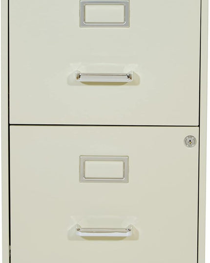 OSP Home Furnishings 2 Drawer Mobile Locking Metal File Cabinet, Tan - LeafyLoom