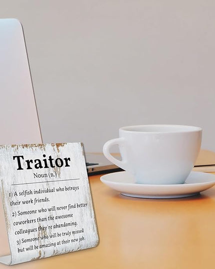 Coworker Leaving Traitor Gifts Sarcastic Farewell Gifts for Coworkers Work Bestie Gifts Going Away Gift for Coworkers Woman Good Luck Gifts for Coworkers Leaving Colleague Farewell Signs Gift LD7 - LeafyLoom