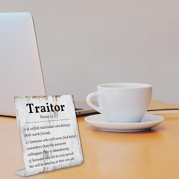 Coworker Leaving Traitor Gifts Sarcastic Farewell Gifts for Coworkers Work Bestie Gifts Going Away Gift for Coworkers Woman Good Luck Gifts for Coworkers Leaving Colleague Farewell Signs Gift LD7 - LeafyLoom