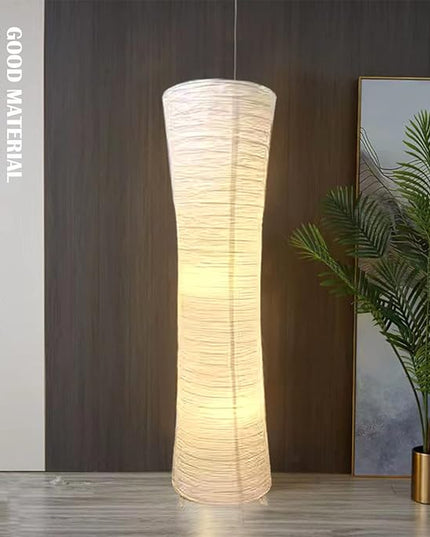 Paper Floor Lamp Shade, Foldable and Minimalist Style Rice Paper Lamps Classic Modern Paper Floor Light Bulb Cage Guard for Living Room Bedroom Décor - LeafyLoom