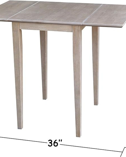 International Concepts Small Dropleaf Table, Washed Gray Taupe - LeafyLoom
