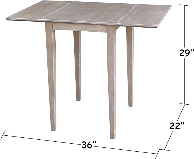 International Concepts Small Dropleaf Table, Washed Gray Taupe - LeafyLoom