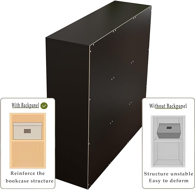 9-Cube Storage Shelf Bookcase - Wooden 3-Tier Floor Standing Open Bookshelf with Doors for Home and Office, Display Cabinet, Black - LeafyLoom