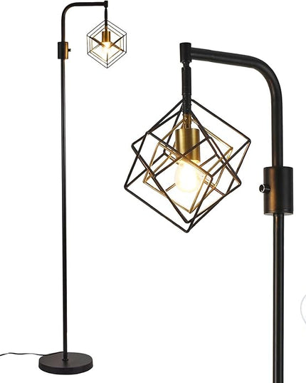 Dimmable Farmhouse Floor Lamp for Living Room, 1 Light Rustic Standing Tall Lamp, Modern Bright Floor Lamp, Industrial Standing Lamp for Bedroom, Tall Pole Lamps Office, LED Bulbs Included. - LeafyLoom
