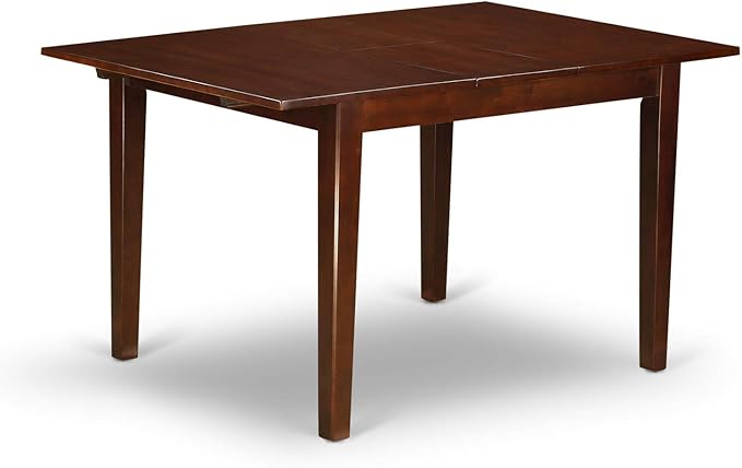 East West Furniture Norfolk Rectangular Table with 12" Butterfly Leaf -Mahogany Finish. - LeafyLoom