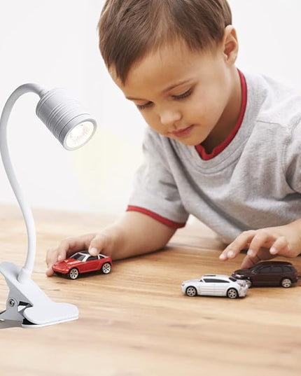 EAGLOD LED 3 Brightness Clamp Light，Portable Clip Light LED Lamp, USB Plug Clip on Desk Lamp,360°Flexible Gooseneck Night Reading Light,Desk/Table Bedside Headboard,Nail Art,Tattoo Lamp - LeafyLoom