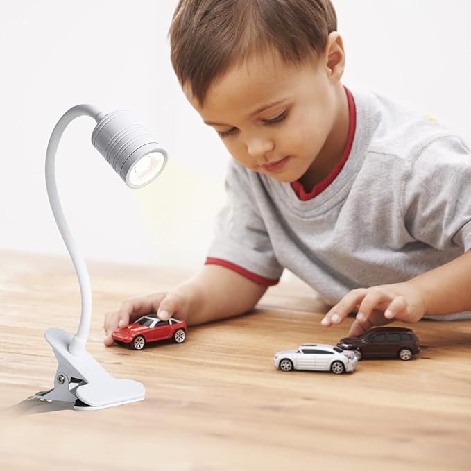 EAGLOD LED 3 Brightness Clamp Light，Portable Clip Light LED Lamp, USB Plug Clip on Desk Lamp,360°Flexible Gooseneck Night Reading Light,Desk/Table Bedside Headboard,Nail Art,Tattoo Lamp - LeafyLoom
