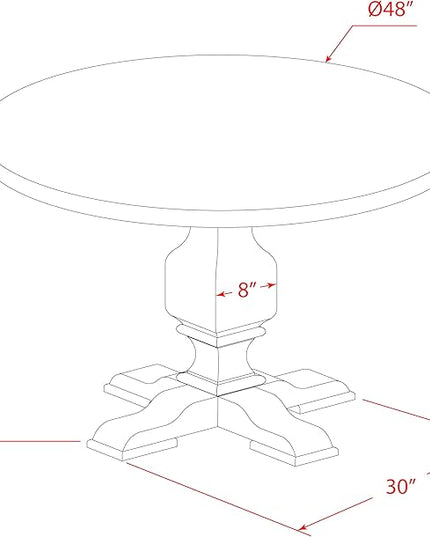 East West Furniture I3AB7-747 Irving 7 Piece Modern Dining Set Consist of a Round Wooden Table with Pedestal and 6 Light Sable Linen Fabric Parson Chairs, 48x48 Inch - LeafyLoom