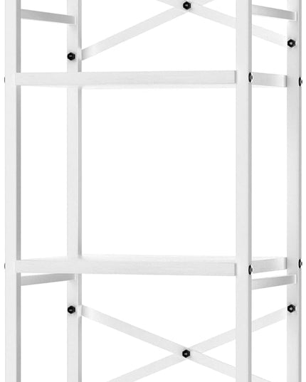 4 Tier Book Shelf, Small Bookshelf Storage Organizer, Tall Narrow Bookcase with Storage Shelves, Wooden Industrial Office Shelves for Bedroom, Living Room, White - LeafyLoom