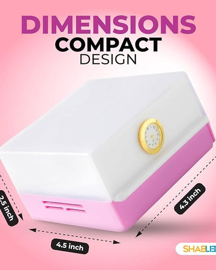 Kosher for Shabbos, LED Reading Lamp with Drawer, Table lamps and nightlight for Living Rooms, Bedrooms, Baby Nursery, Home Office, Reading, Bulb lasts 50,000 hours, (Pink) - LeafyLoom