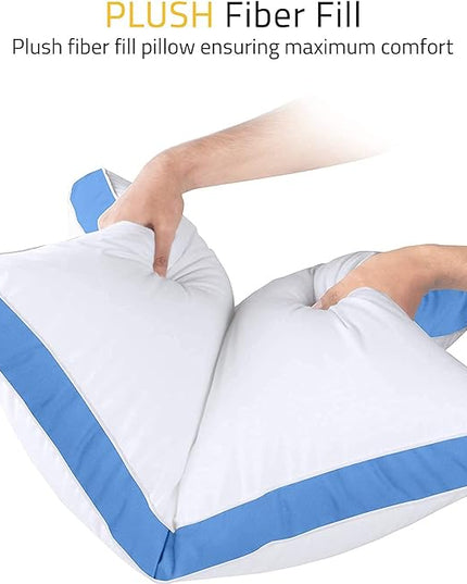 Utopia Bedding Bed Pillows for Sleeping King Size (Blue), Set of 6, Cooling Hotel Quality, Gusseted Pillow for Back, Stomach or Side Sleepers - LeafyLoom