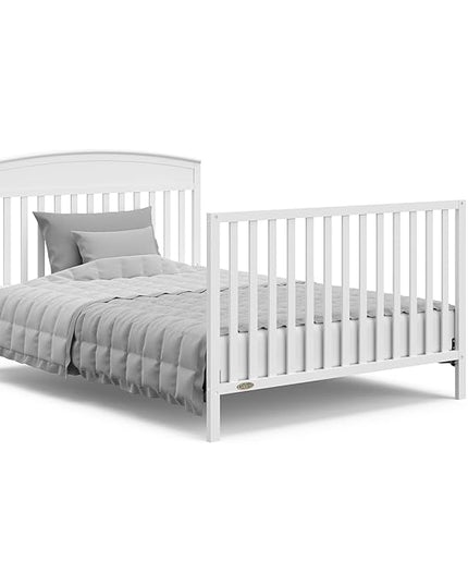 Graco Benton 5-in-1 Convertible Crib (White) – GREENGUARD Gold Certified, Converts from Baby Crib to Toddler Bed, Daybed and Full-Size Bed, Fits Standard Full-Size Crib Mattress - LeafyLoom
