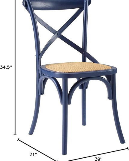 Modway Gear Side Set of 2, Two Dining Chairs, Midnight Blue - LeafyLoom