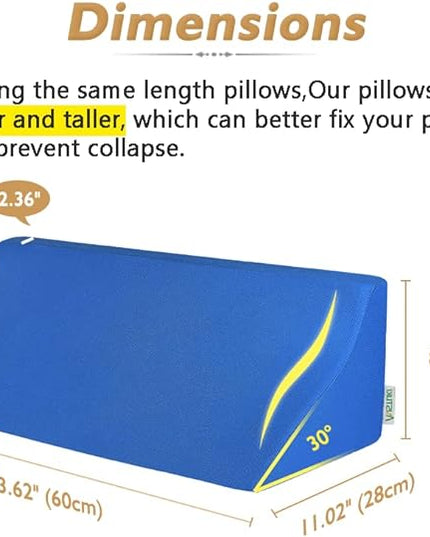 Wedge Pillow for Sleeping Side Sleeper Body Positioners Bed Foam Wedges After Surgery Leg Elevation Incline Bolster 30 Degree Medical Triangle Positioning Pillow for Elderly Pregnancy - LeafyLoom