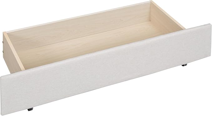 Queen Size Linen Upholstered Platform Bed with 2 Drawers and Twin XL Size Trundle,Solid Wood Bed Frame w/Classic Headboard Design,for Bedroom,Apartment,Living Room,Beige - LeafyLoom