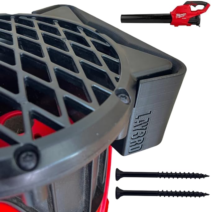 Milwaukee M18 Leaf Blower Wall Mount Compatible with 2724-20, 2724-21 - Heavy-Duty Black Wall Mounting Bracket Holder Storage Hook - LeafyLoom
